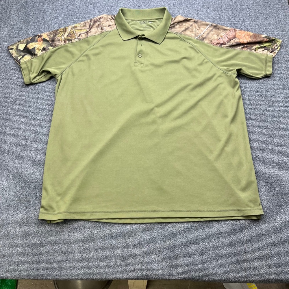 Guide Gear Hunting Tactical Camo Accent Olive Green Short Sleeve Polo Shirt